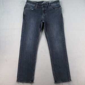Volcom Solver Modern Straight Jeans Mens 34 Dark Wash Blue Denim Skater Pants